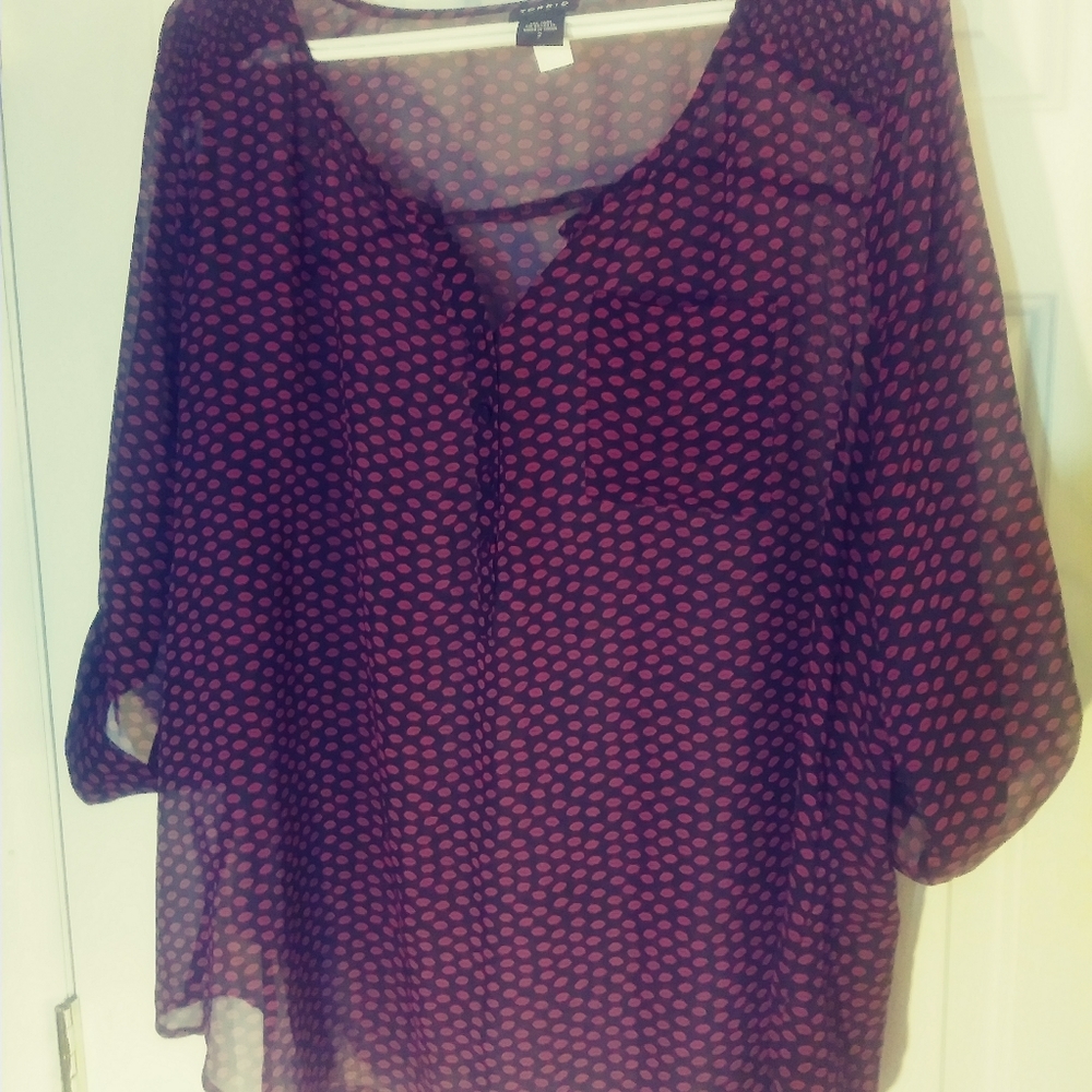Lip print blouse